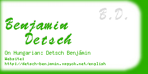 benjamin detsch business card